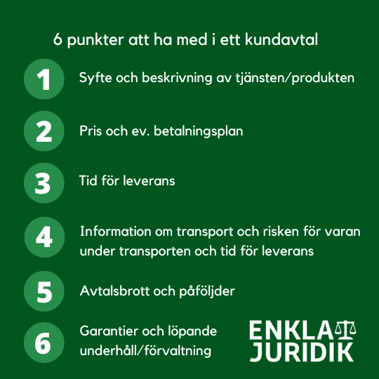 6 punkter att ha med i ett kundavtal