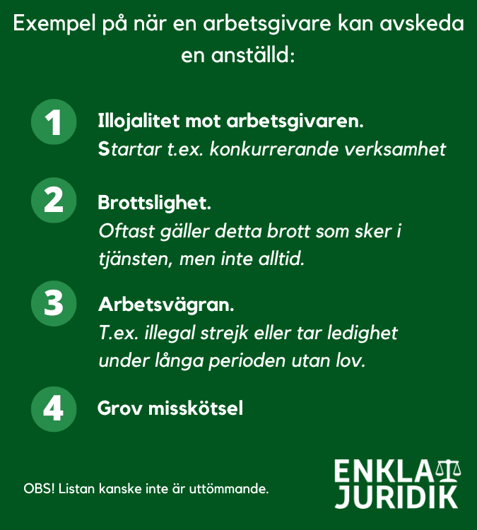 Exempel avskeda anställd