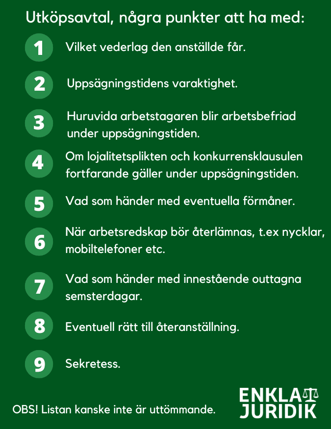 Vad ska ett utköpsavtal innehålla