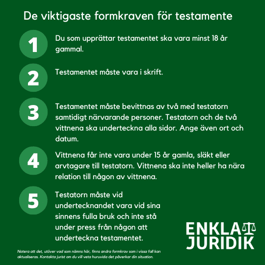Formkrav testamente
